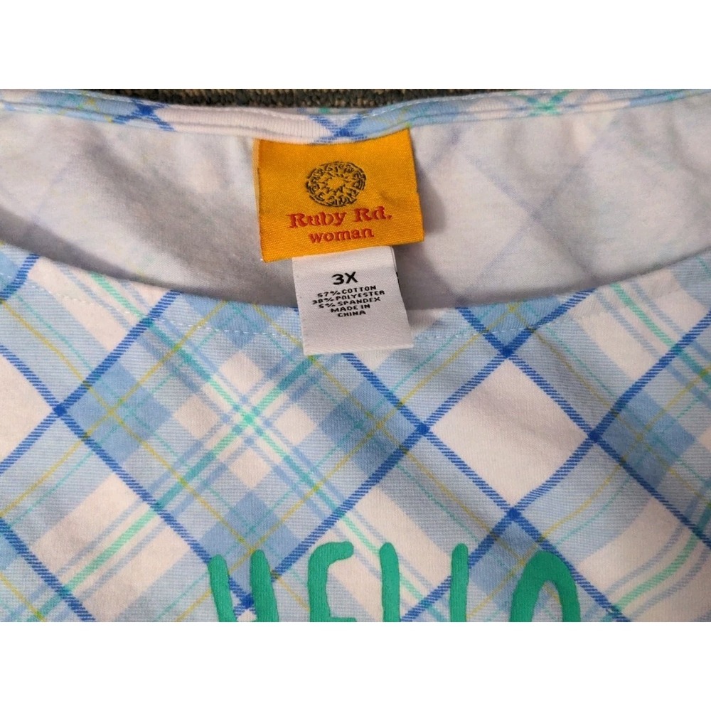 Ruby Road Woman 3X Shirt Hello Spring Knit 3/4 Flared Hem Plus NWT - Picture 4 of 6